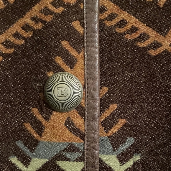 Double D Ranch Brown Patterned Coat with Fur Trim - Picture 4 of 16